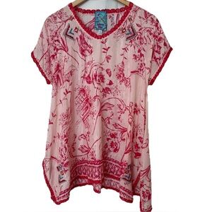 Johnny Was, Embroidered Tunic / Boho Tunic Top